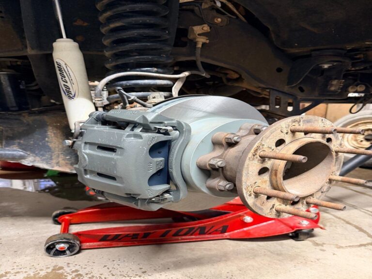 Pictore of an automotivr brake system being repaires.